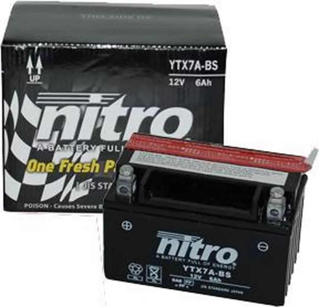 Accu Nitro YTX7A-BS onderhouds vrij GY-6 China 4-Takt