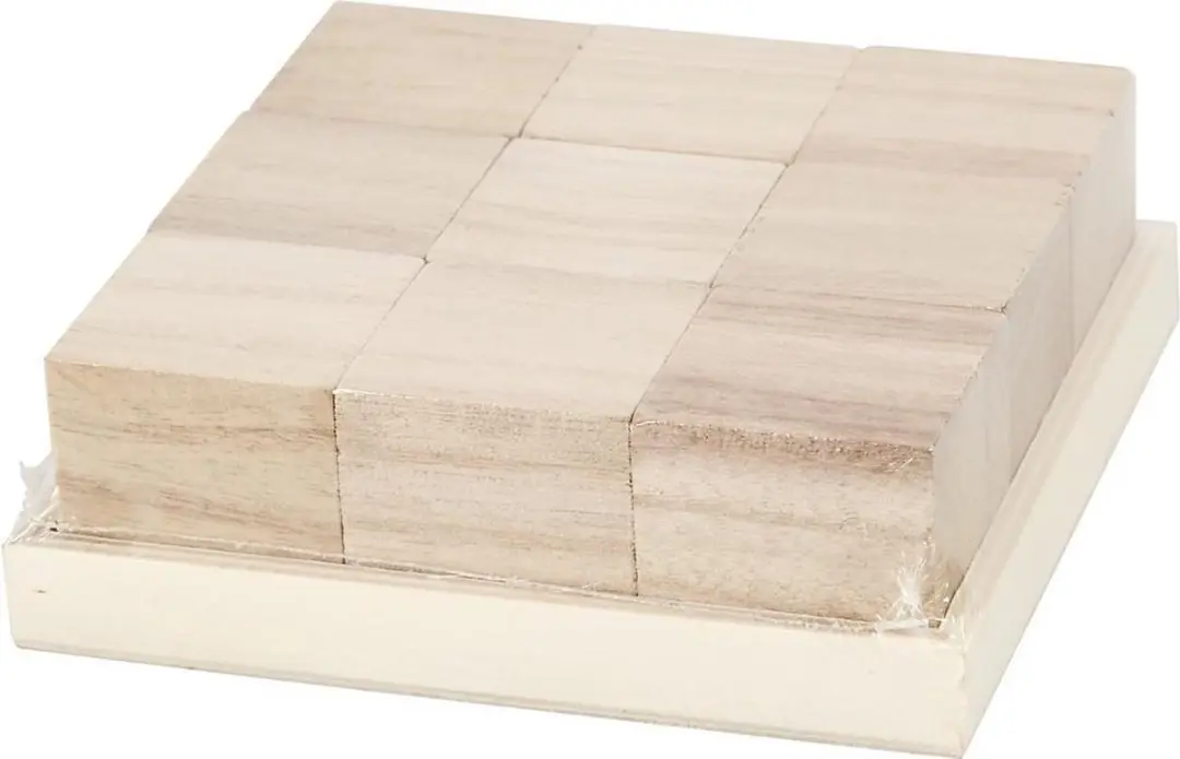 Creativ Company Creotime Houten Blokken 4x4cm - 9 Stuks