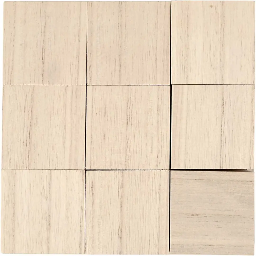 Creativ Company Creotime Houten Blokken 4x4cm - 9 Stuks