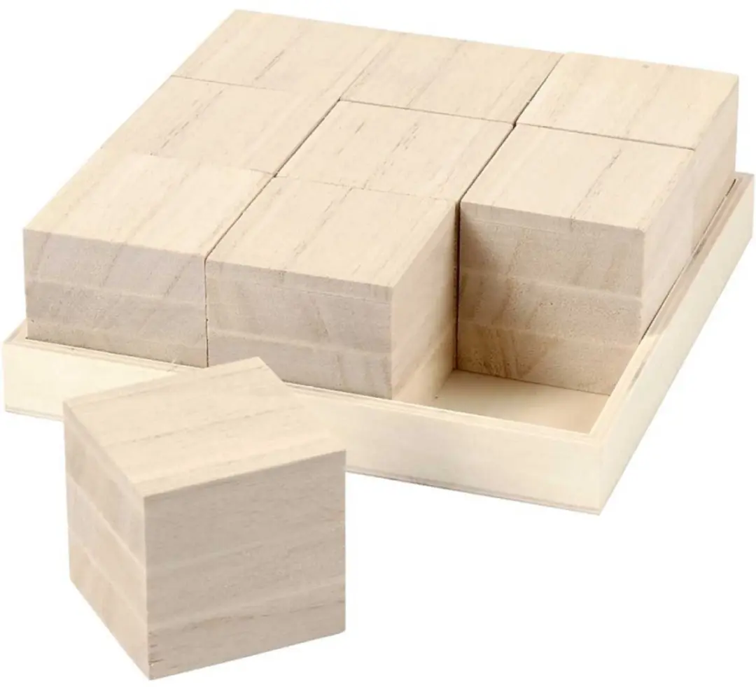Creativ Company Creotime Houten Blokken 4x4cm - 9 Stuks