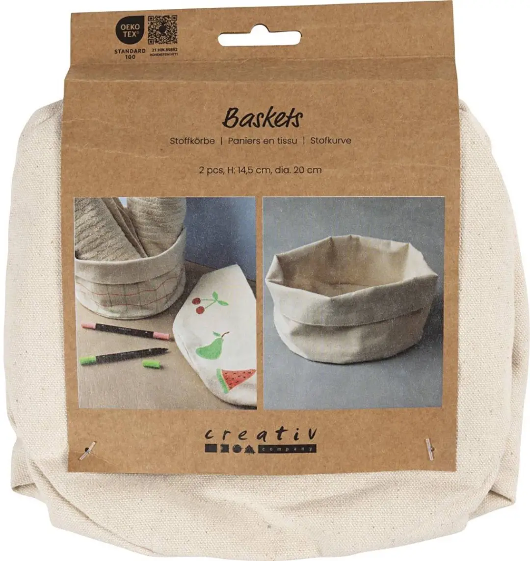 Creativ Company Fabric Baskets 20cm - 2 Stuks