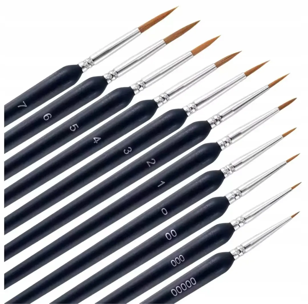 11-delige set professionele nylon schilderpenselen voor kunstenaars