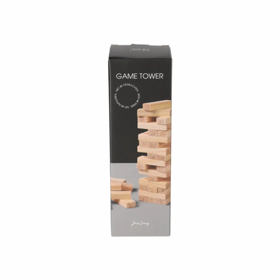 JENS Living, spel Toren, 7,5 x 7,5 x 23,8 cm, hout.