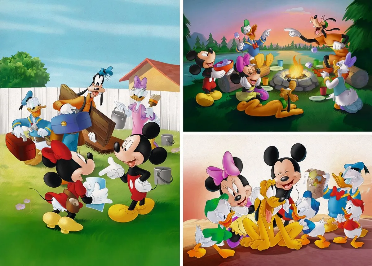 Disney Mickey Mouse Puzzel - 144 Stuks (3x48)
