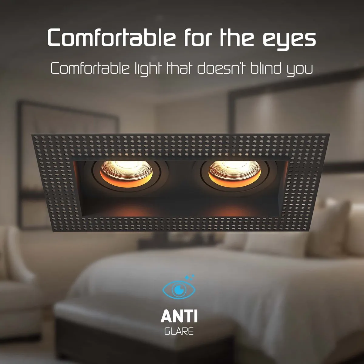 Ledvion Trimless LED Inbouwspot 130x130mm - Zwart - 3W - 2700K
