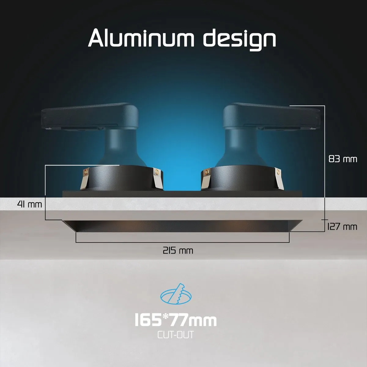 Ledvion Trimless LED Inbouwspot 130x130mm - Zwart - 3W - 2700K