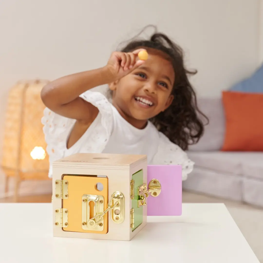 Eichhorn Montessori Leerkubus 100006054 - Groen/Houtkleur/Paars - afbeelding 3 van 6