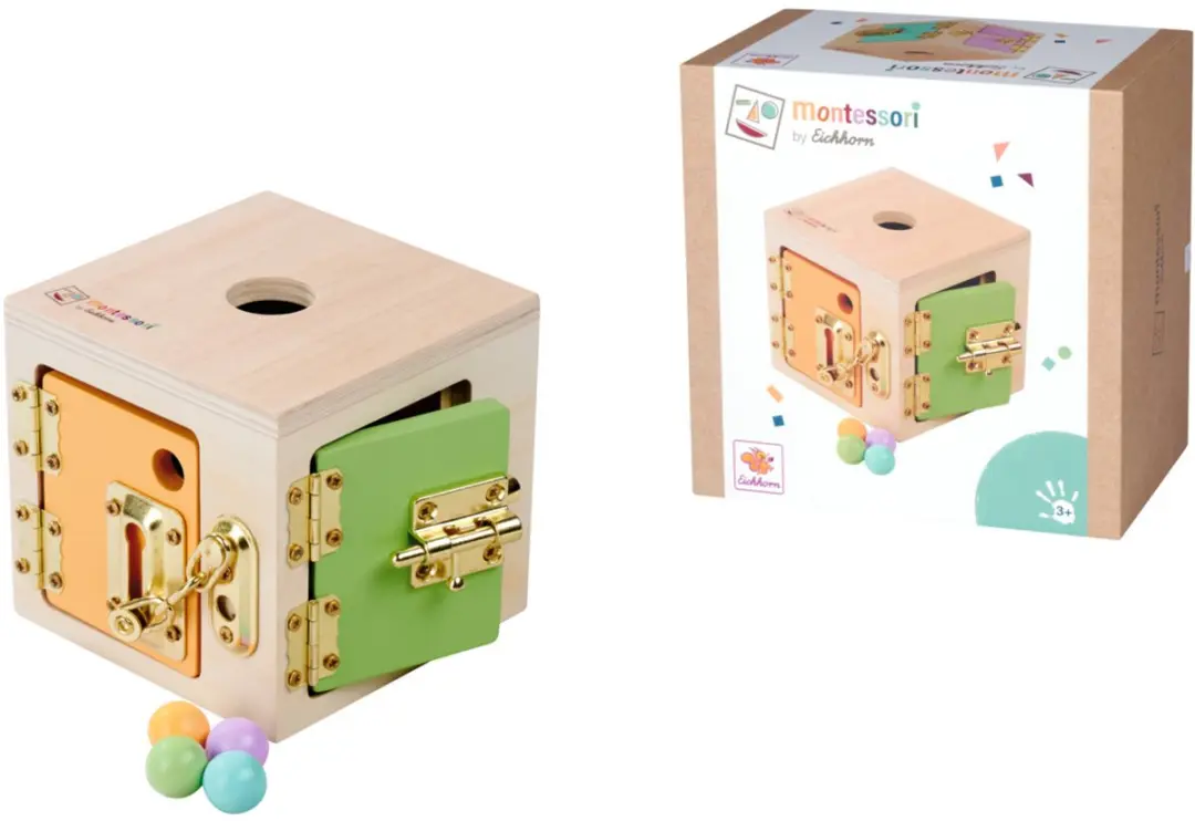 Eichhorn Montessori Leerkubus 100006054 - Groen/Houtkleur/Paars - afbeelding 6 van 6