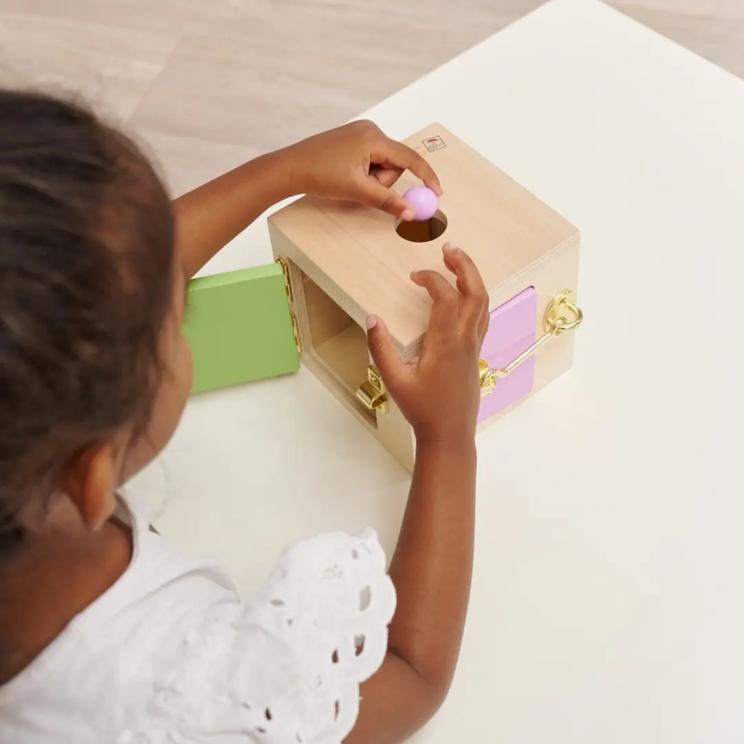 Eichhorn Montessori Leerkubus 100006054 - Groen/Houtkleur/Paars - afbeelding 2 van 6