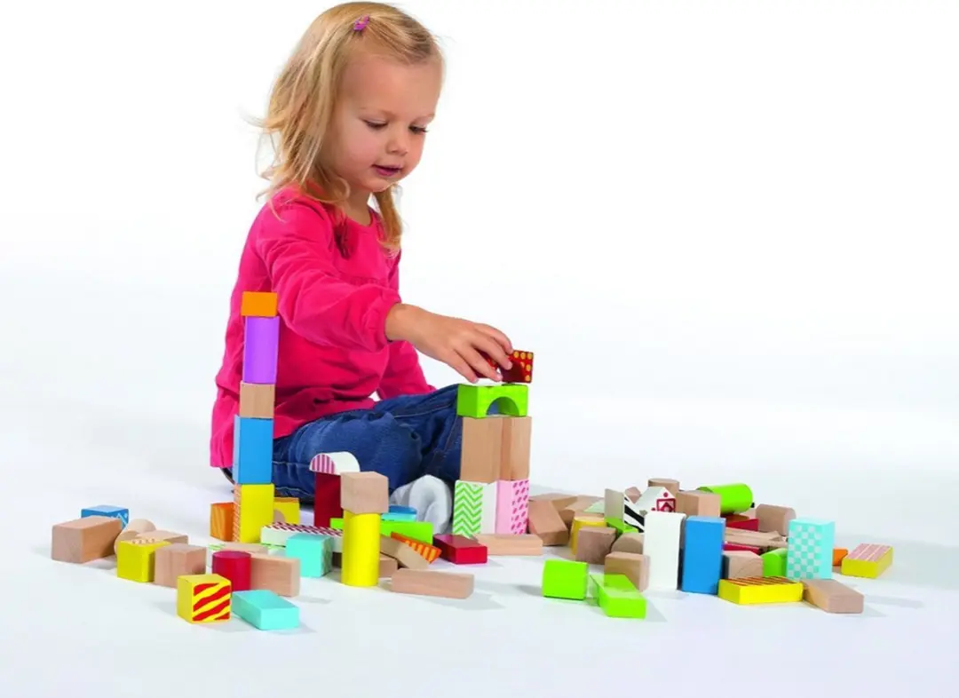 Eichhorn Houten Blokken Opbergdoos 50 Stuks - 30mm - Meerkleurig - afbeelding 6 van 6