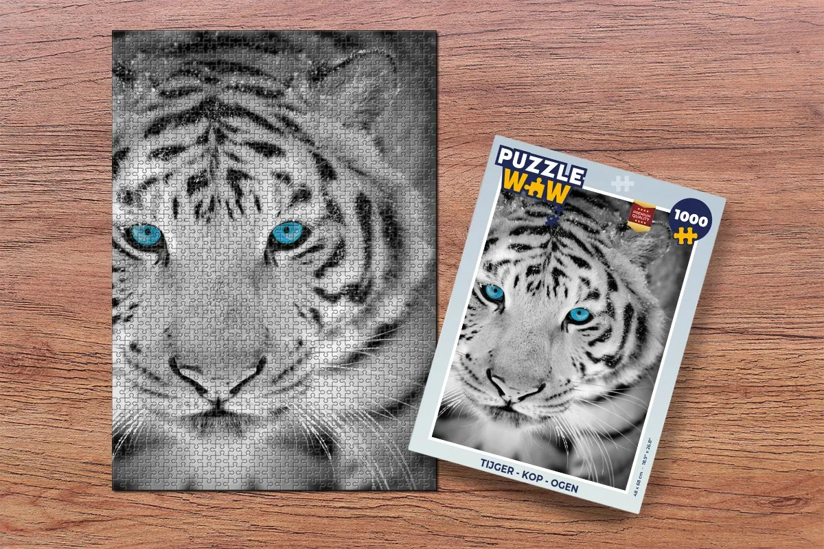 PuzzleWow Tijger - Kop - Ogen Legpuzzel 1000 Stuks - Multicolor