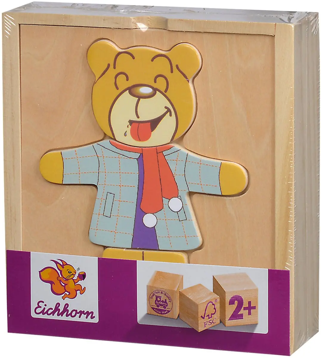 Eichhorn Houten Puzzel Beer 24 Stuks - Meerkleurig