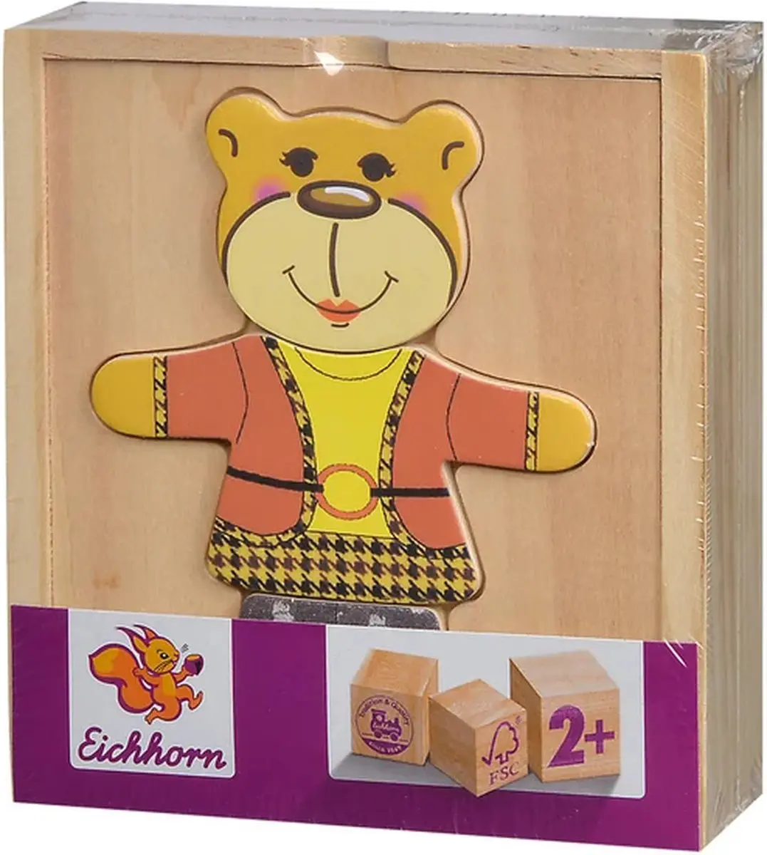 Eichhorn Houten Puzzel Beer 24 Stuks - Meerkleurig