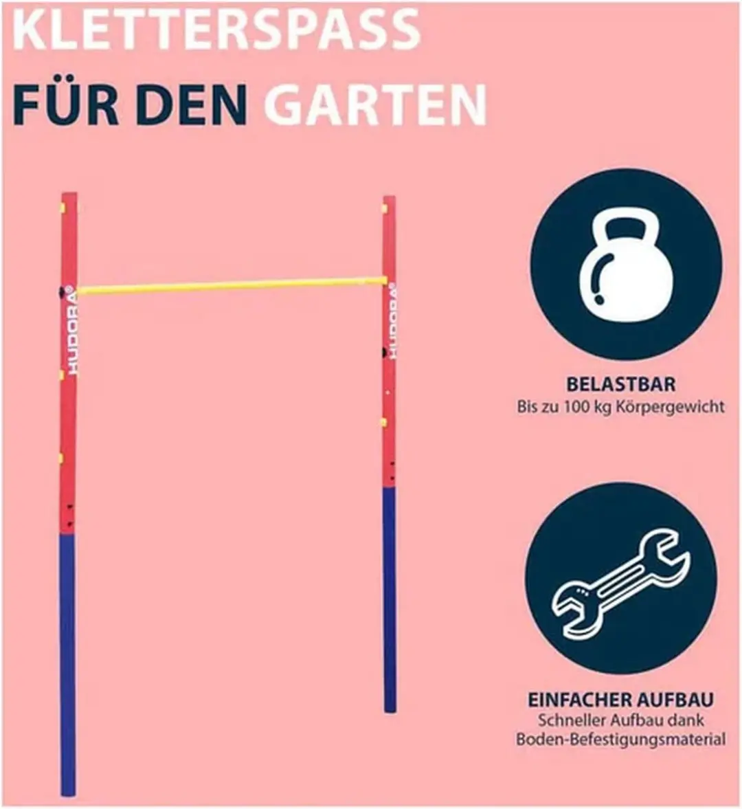 Hudora Rekstok Duikelrek Fabian Enkel - Multicolor