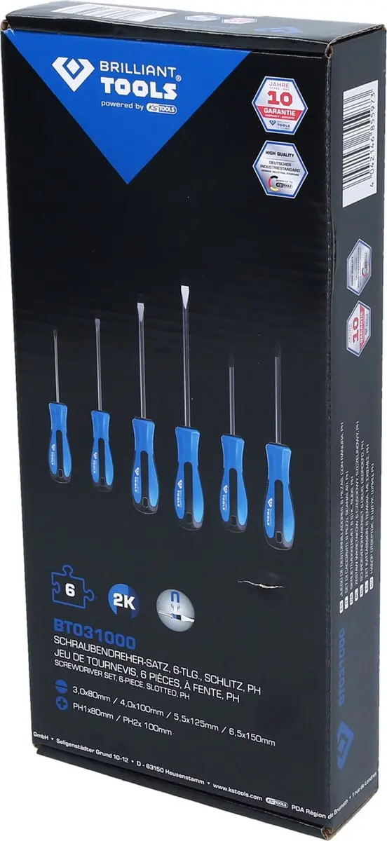 Brilliant Tools BT031000 Schroevendraaierset 6-delig - Blauw/grijs - afbeelding 3 van 5