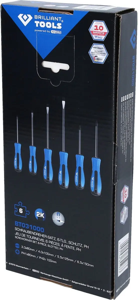 Brilliant Tools BT031000 Schroevendraaierset 6-delig - Blauw/grijs - afbeelding 2 van 5