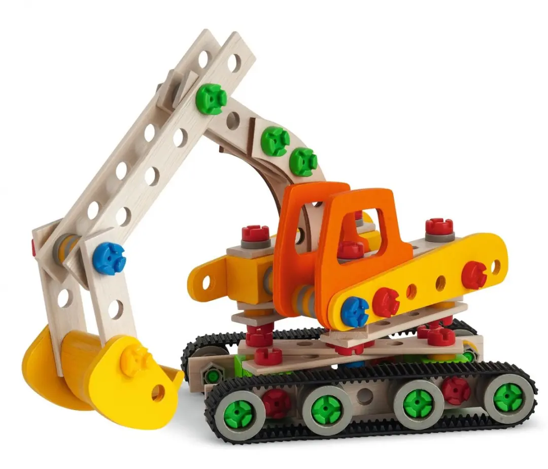 Eichhorn Constructor rupsgraafmachine bouwspeelgoed 170-delig FSC hout.