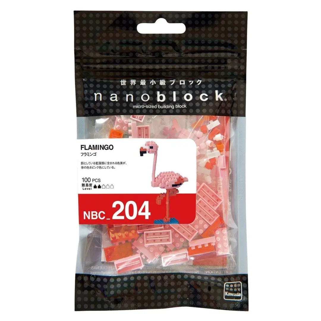 Bandai Nanoblock Flamingo NBC204 - 170 Stukken - Roze