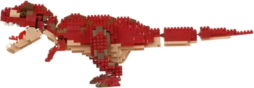 Bandai Nanoblock NBC031 Tyrannosaurus Rex Bouwset - 850 Stuks - Rood