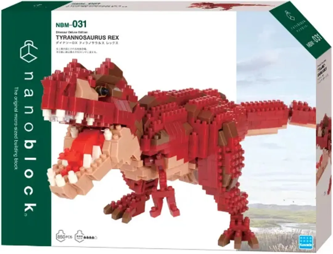Bandai Nanoblock NBC031 Tyrannosaurus Rex Bouwset - 850 Stuks - Rood