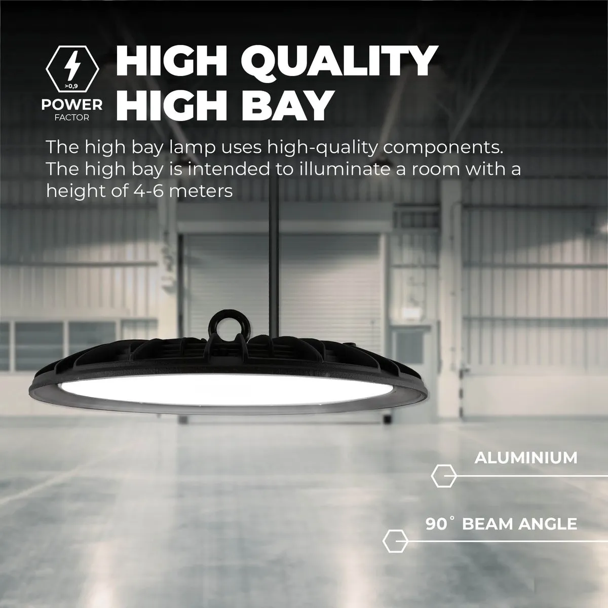 LEDVION LED High Bay Sensor 150W 22.000Lm - Zwart