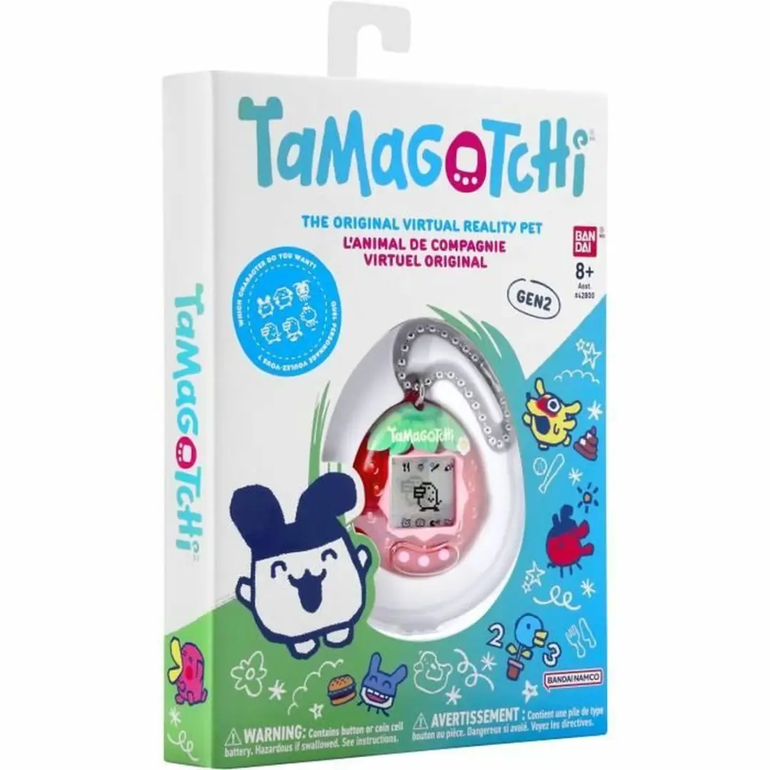 Bandai Tamagotchi Original Fresh Strawberry - Interactief LCD-dier - 3 Knoppen