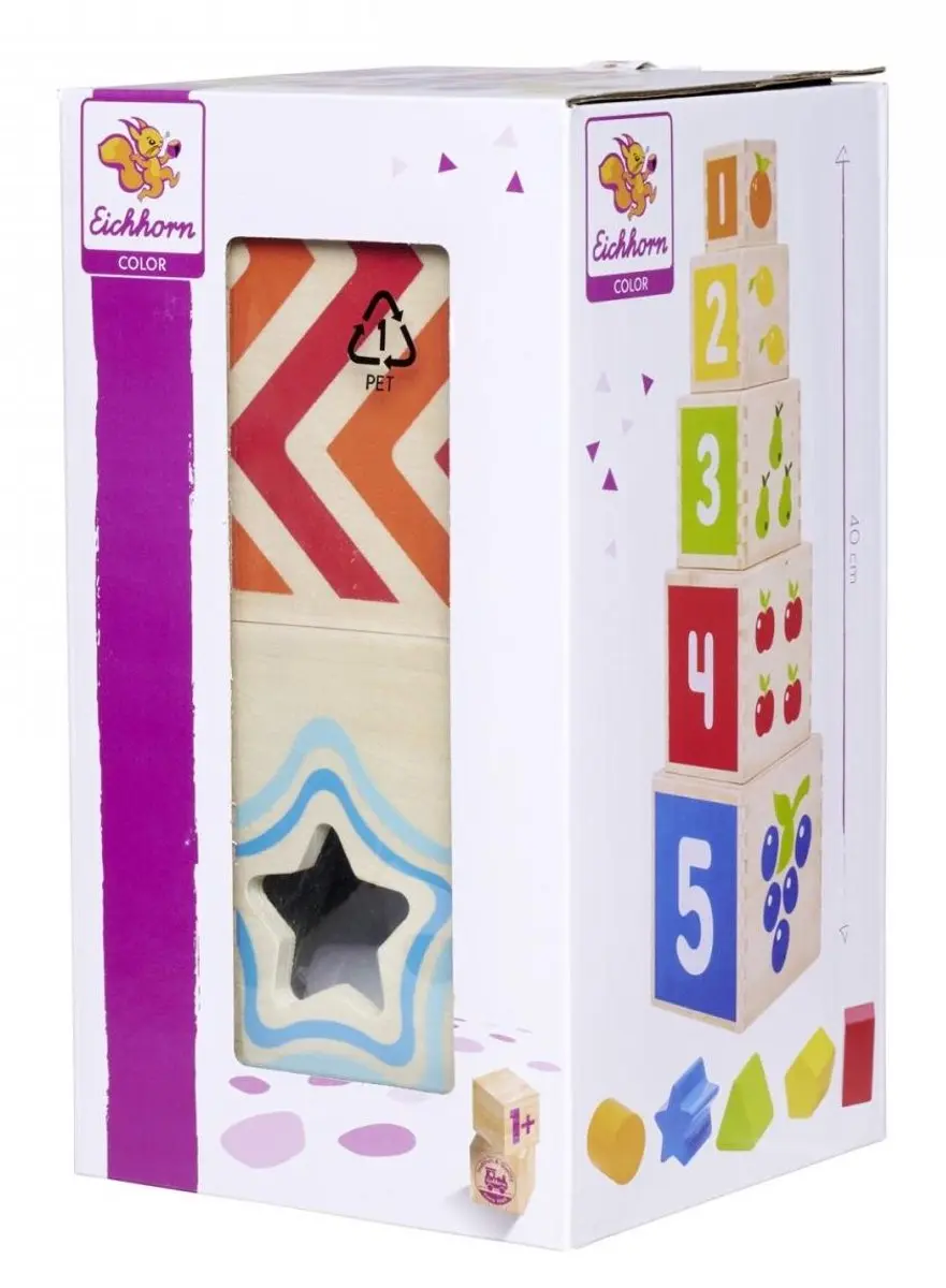 Eichhorn Color Stacking Tower 10-delig - Multicolor - afbeelding 2 van 6