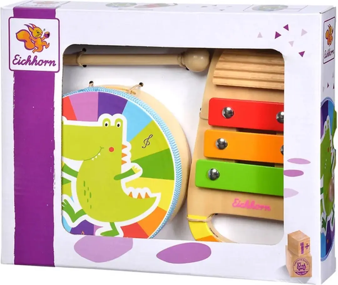 Eichhorn Houten Trommel & Xylofoon 3-delig - Meerkleurig - afbeelding 6 van 6