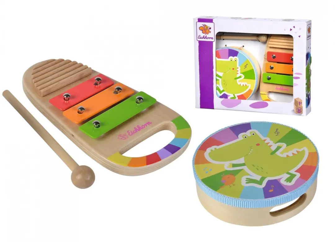 Eichhorn Houten Trommel & Xylofoon 3-delig - Meerkleurig - afbeelding 4 van 6