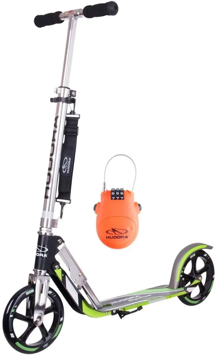 BigWheel® Scooter 205, grijs/groen + Kabelslot
