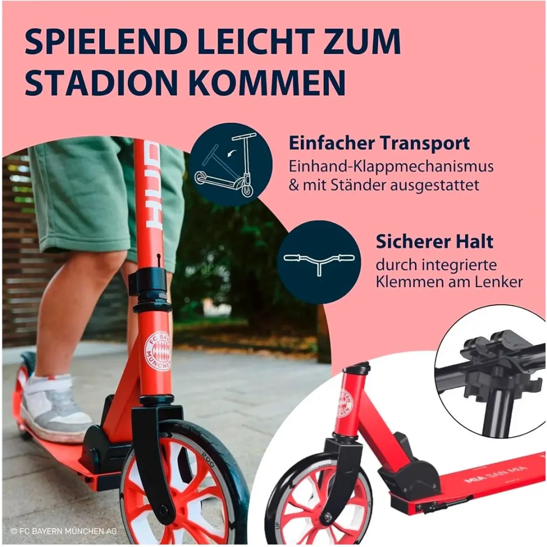 Hudora Scooter Up 200 FC Bayern München - Rouge