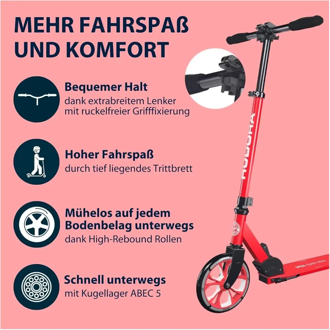 Hudora Scooter Up 200 FC Bayern München - Rouge