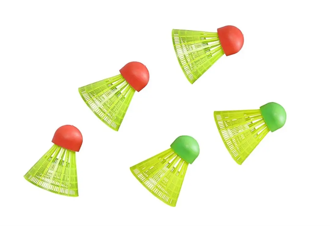 Hudora 5 vervangende shuttlecocks voor badmintonset HS-22.
