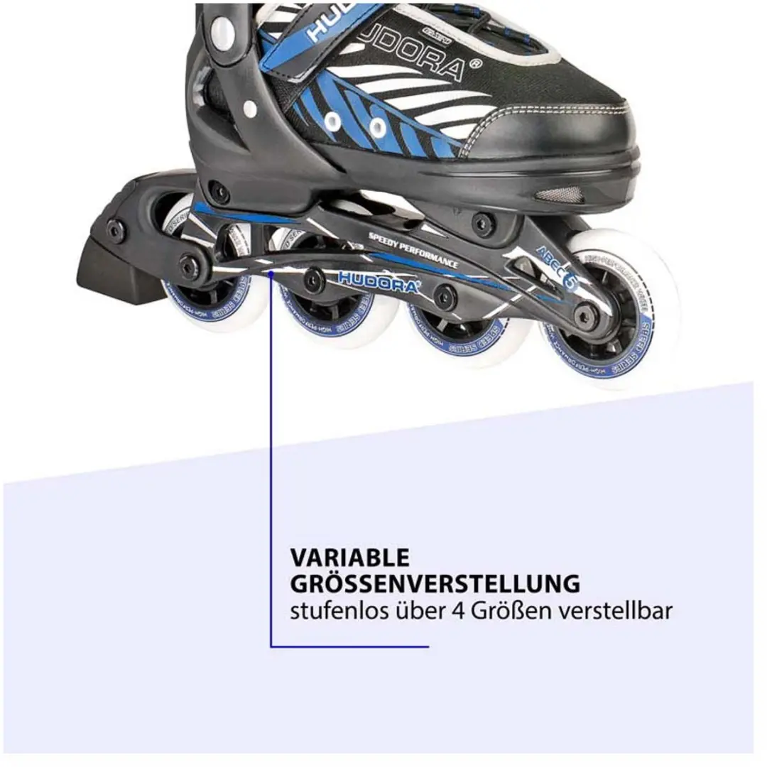 HUDORA Skeelers Leon Blauw/Zwart, maat 37-40
