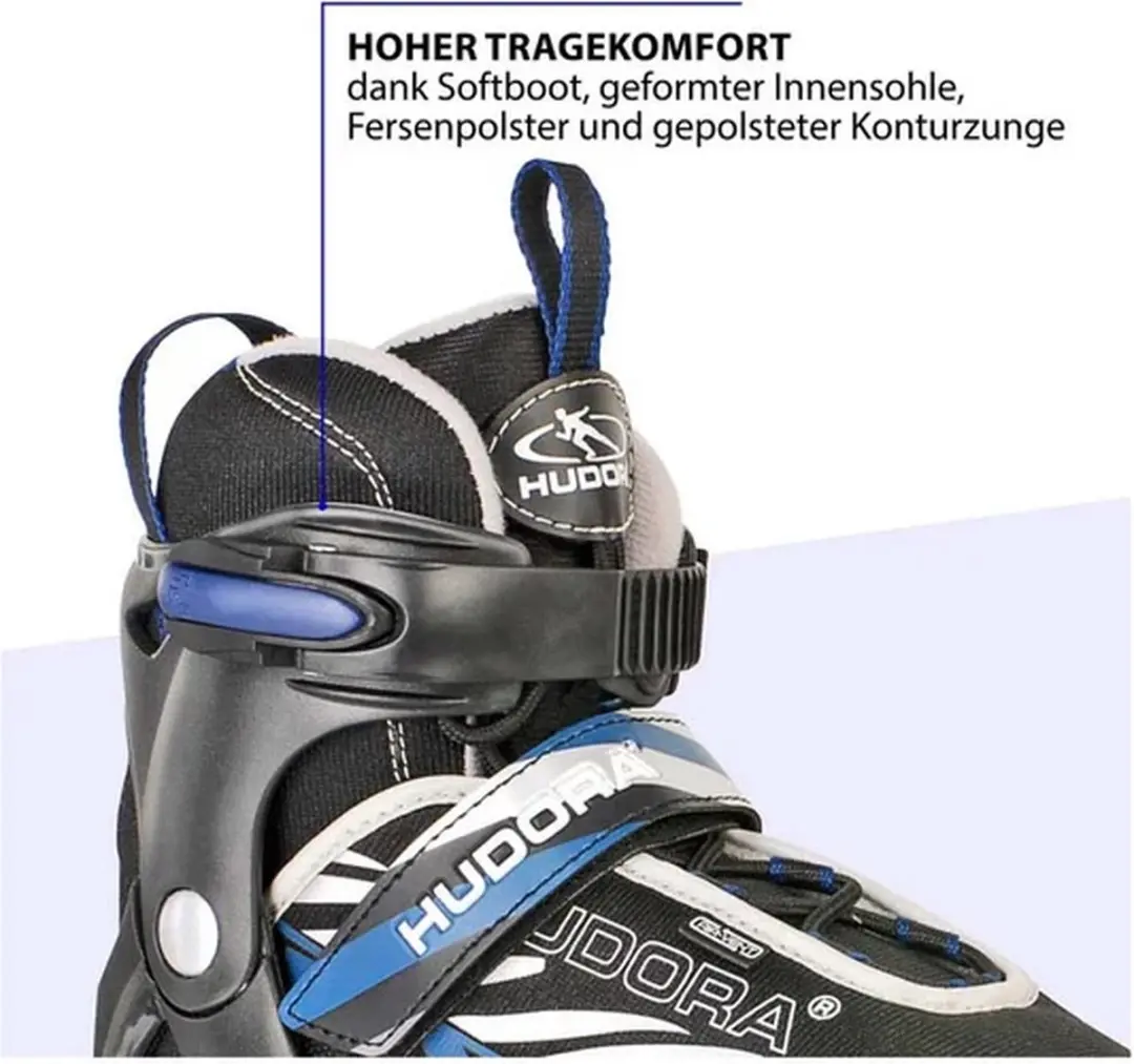HUDORA Skeelers Leon Blauw/Zwart, maat 37-40