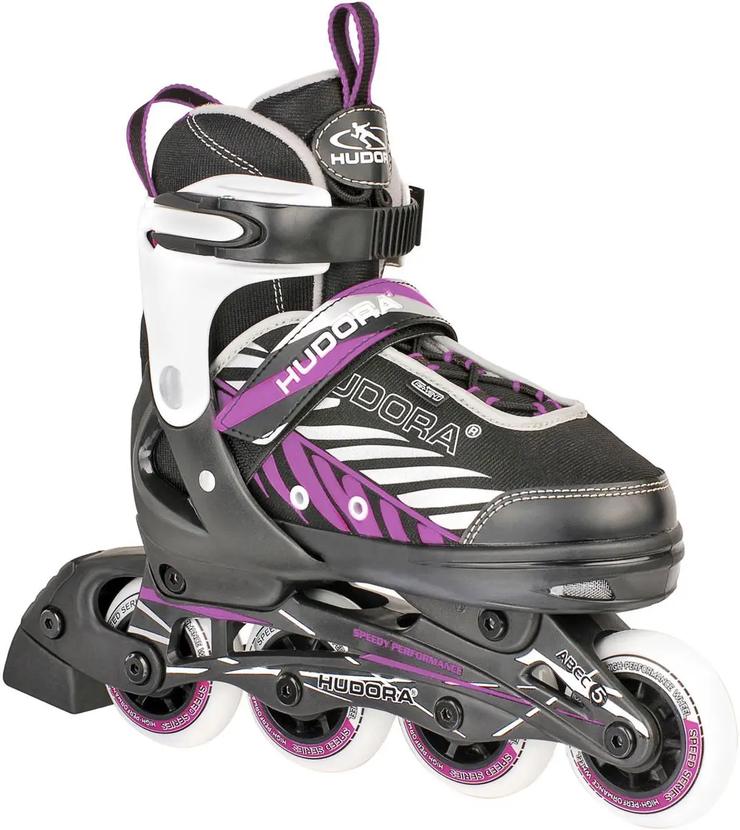 HUDORA Skeelers Mia Zwart/Paars, maat 37-40