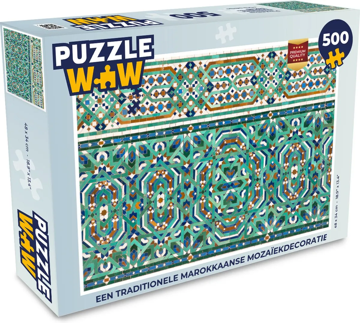 PuzzleWow Marokkaanse Mozaïek Legpuzzel 500 Stuks - Multicolor