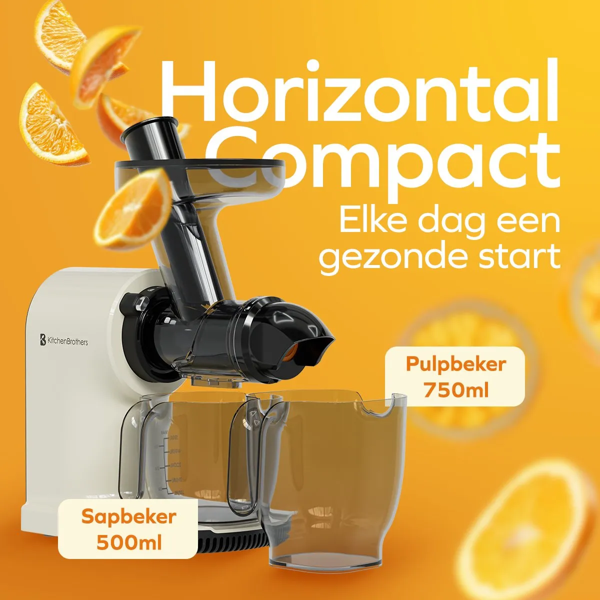 KitchenBrothers KB1004119 Slowjuicer - 150W - 500ml - Champagne