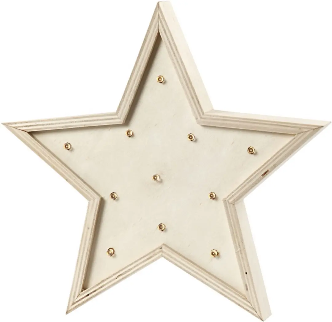 Creotime Houten Lichtbox Ster 26 Cm Blank Hout