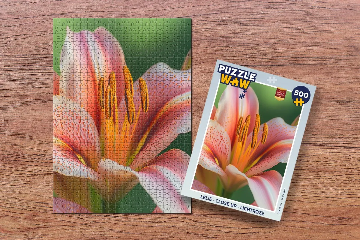 PuzzleWow Lelie Legpuzzel 500 Stuks - Lichtroze