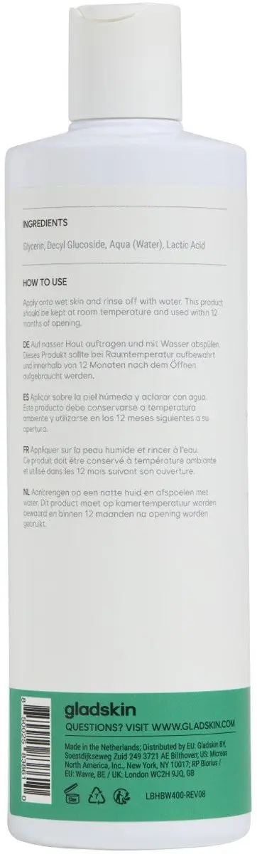 Gladskin Hydraterende Body Wash 400ml - Parfumvrij