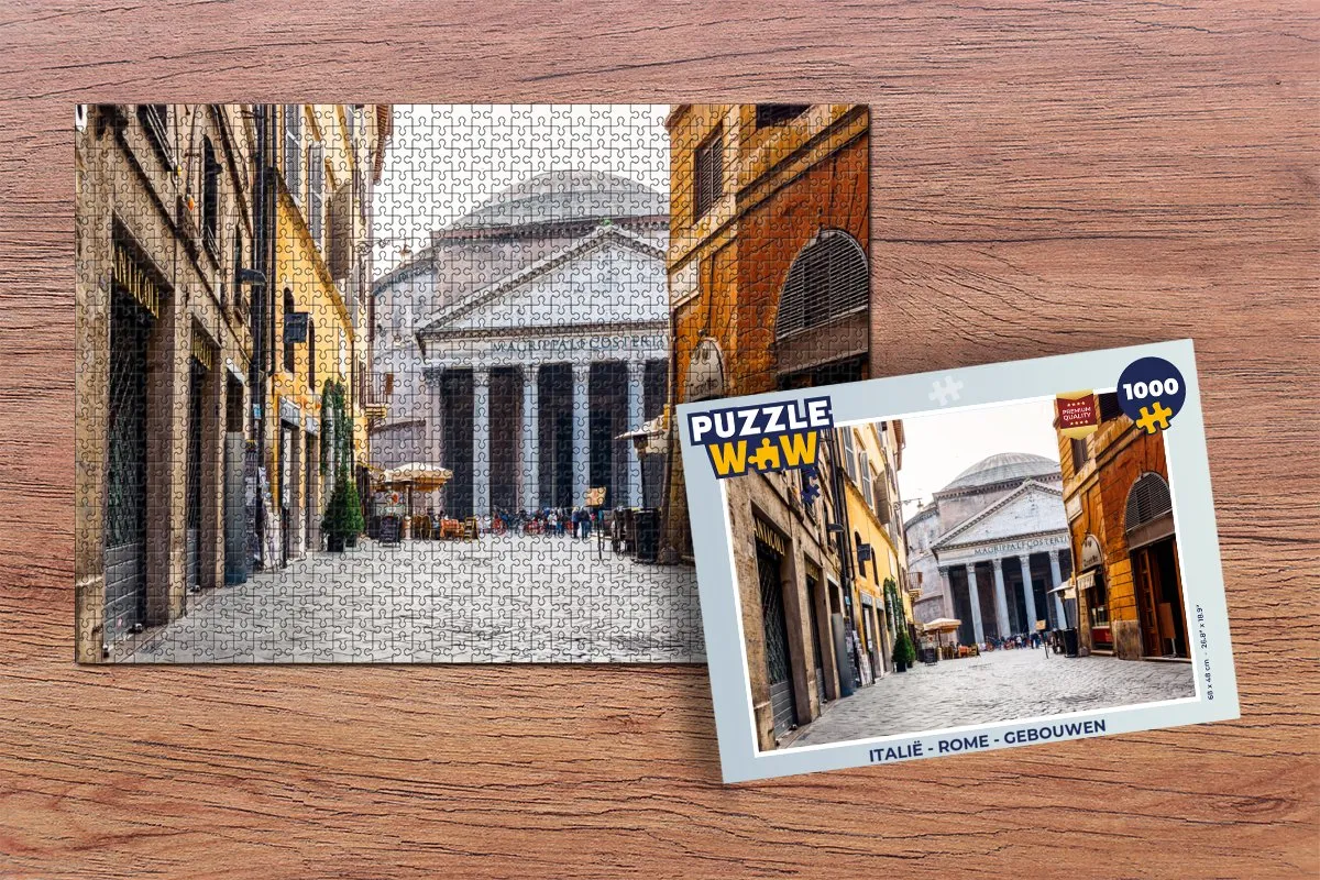 PuzzleWow Italië Rome Gebouwen Legpuzzel 1000 Stuks - Multicolor