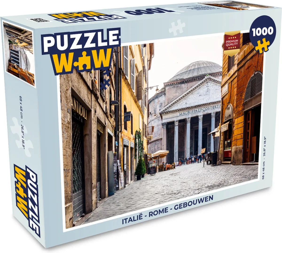 PuzzleWow Italië Rome Gebouwen Legpuzzel 1000 Stuks - Multicolor