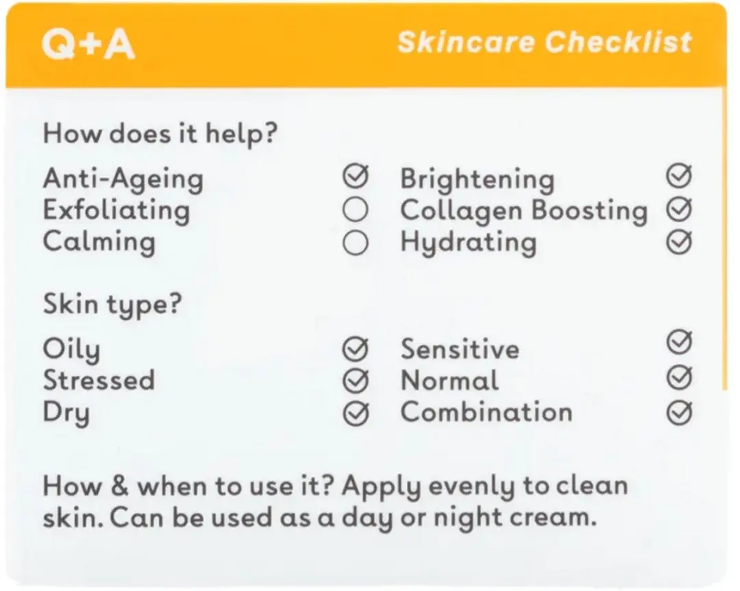 Q+A Vitamin C Radiance Gezichtscrème 50g