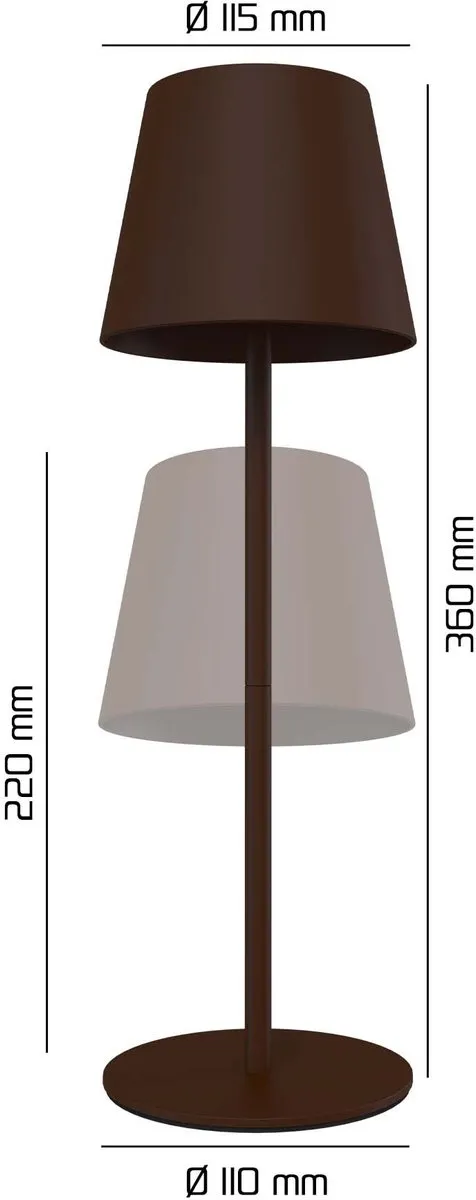 LEDVION Nyra Oplaadbare Tafellamp 2x - Bruin - RGBW 3W