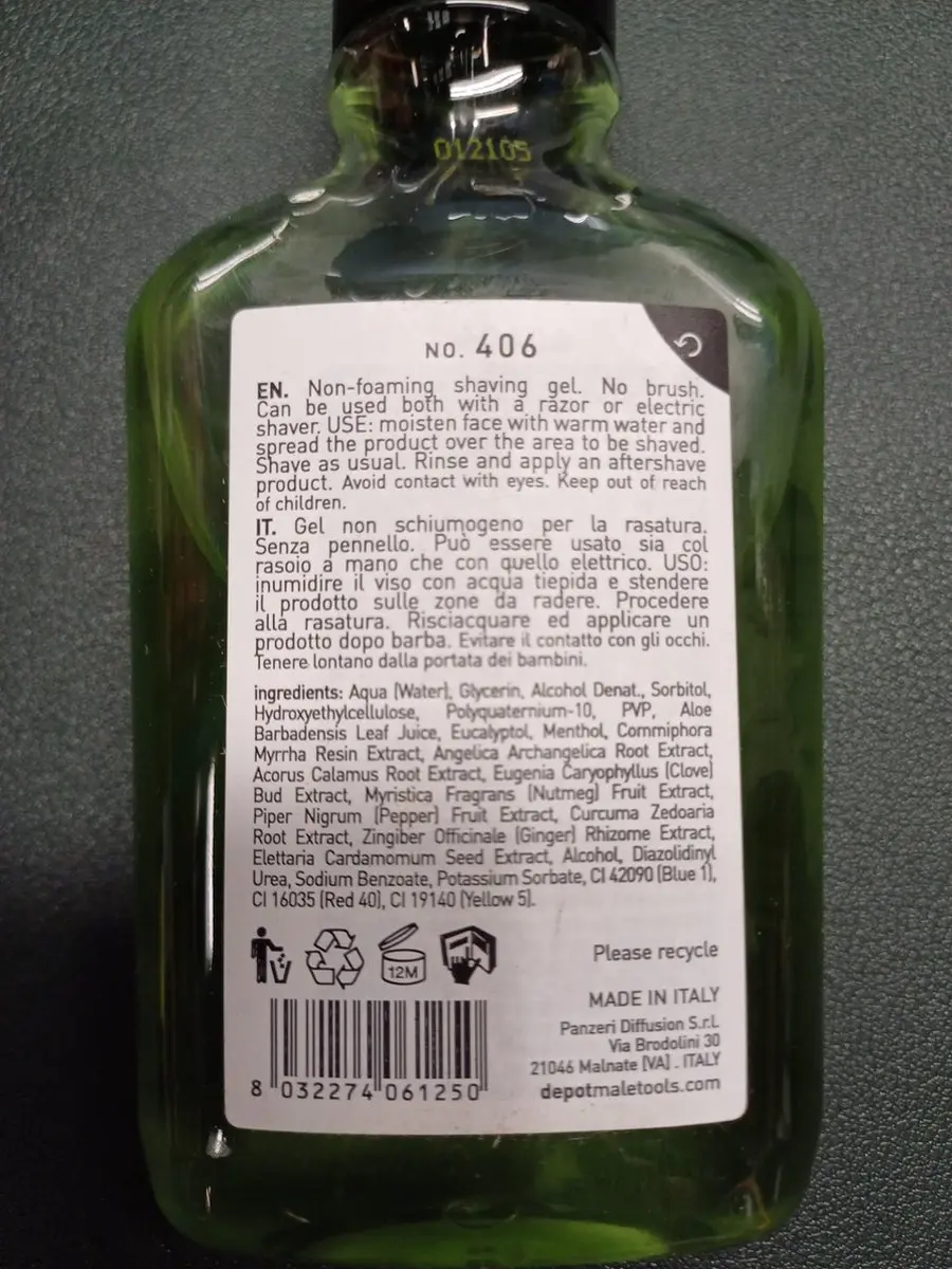 Depot 406 Transparante Scheergel 100ml
