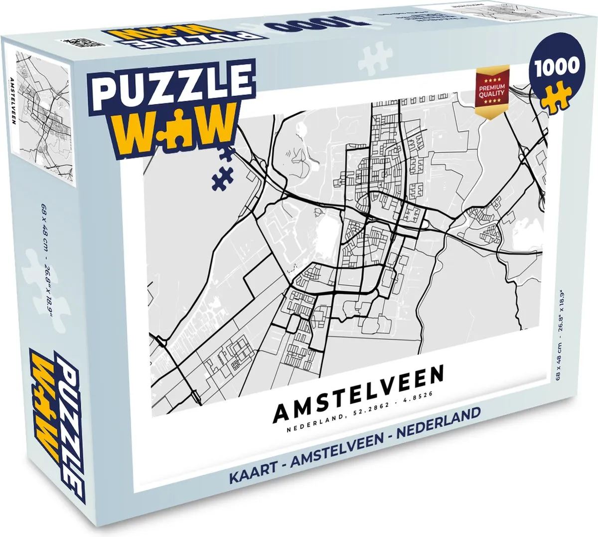PuzzleWow Legpuzzel Amstelveen - 1000 Stuks Multicolor