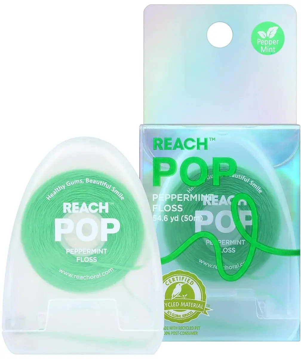 REACH POP Dental Floss, Peppermint, 54.6YD
