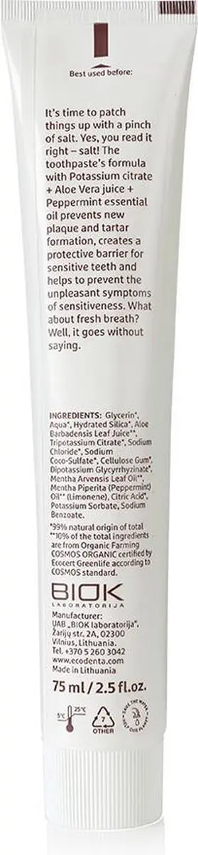 Ecodenta Organic Sensitive Relief Tandpasta 75ml