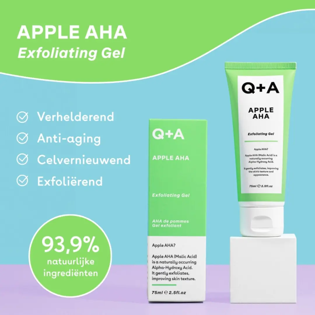 Q+A Apple AHA Exfoliating Gel 75ml - afbeelding 3 van 6